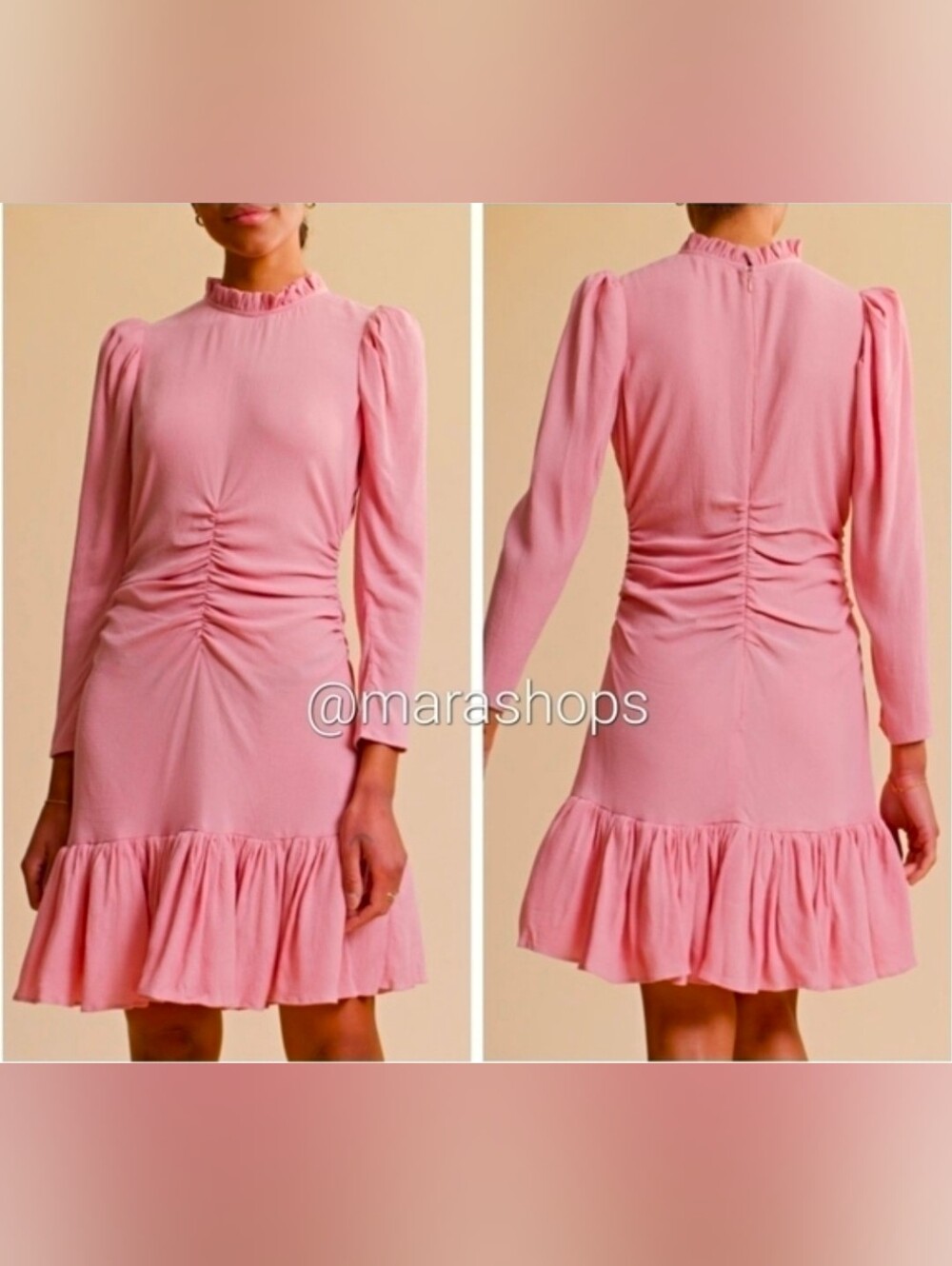 ByTimo Ruffle Collar Long Sleeve Mini dress